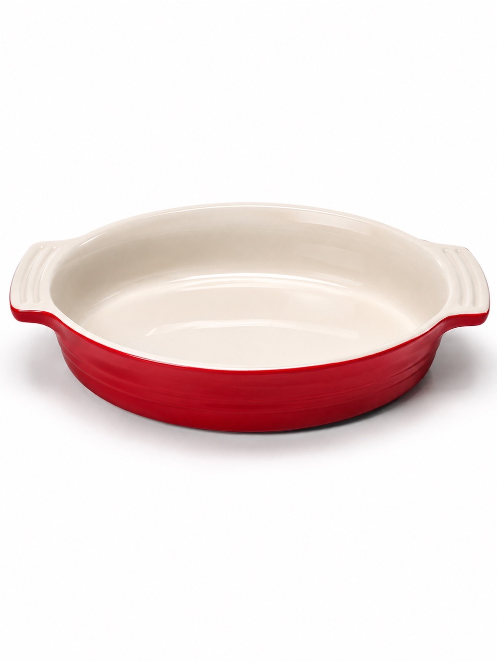 Le Creuset Red and Cream Oval Ceramic Baking Dish